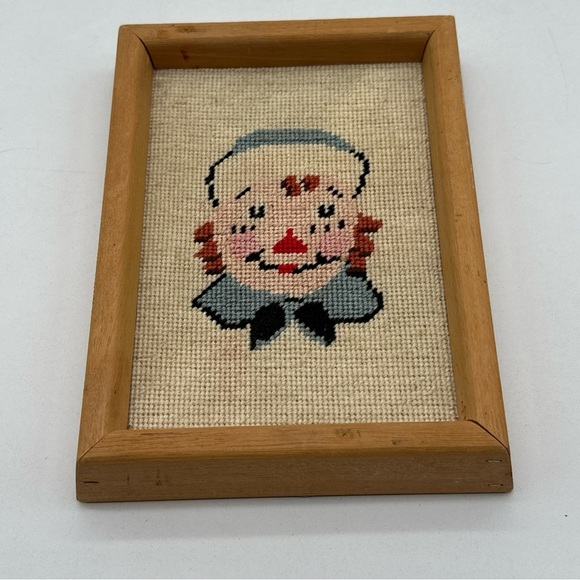 Vintage Cross Stitch Framed Embroidered Raggedy Ann  Wall Hang - Picture 1 of 5